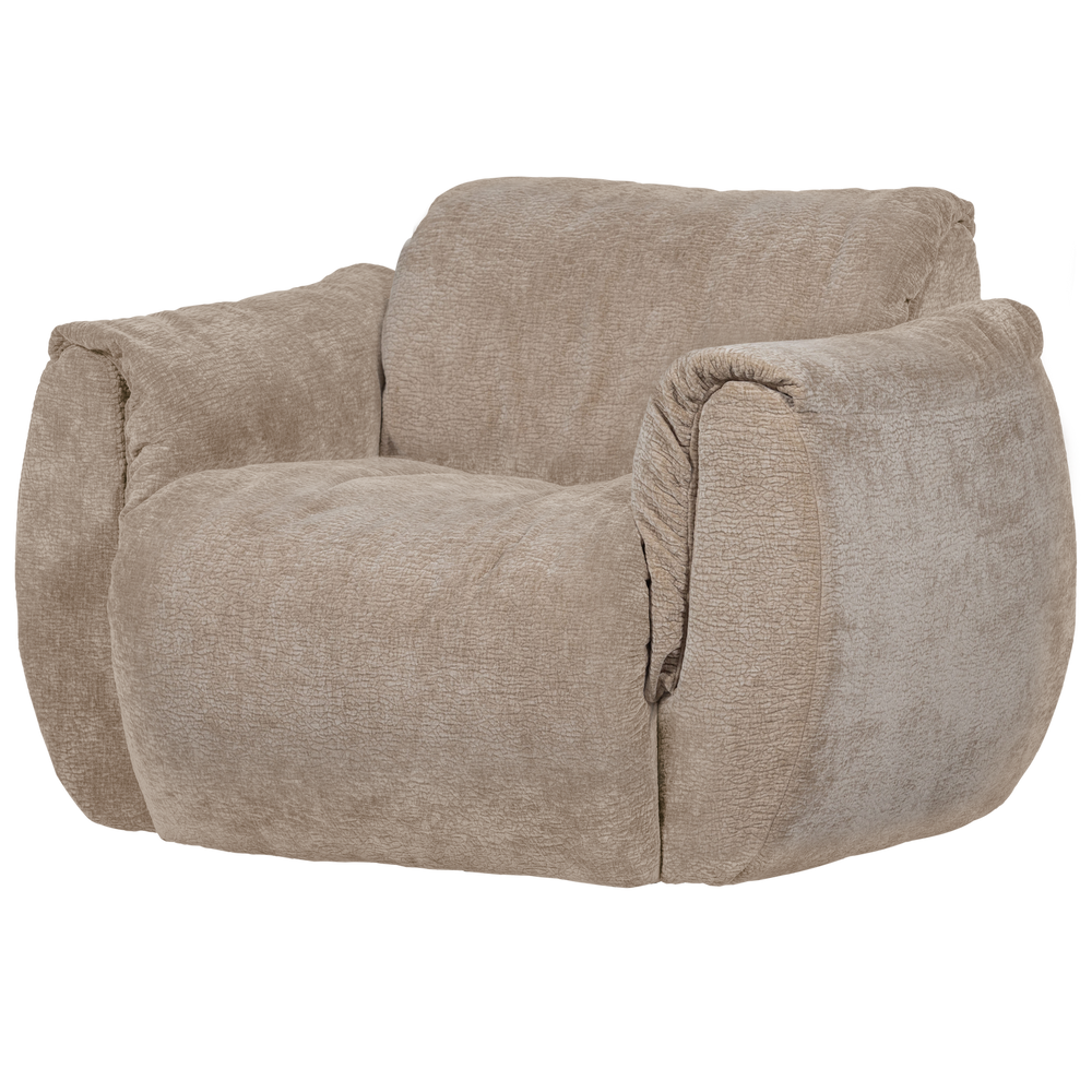 BAGGY DRAAIFAUTEUIL 3D CHENILLE ZAND