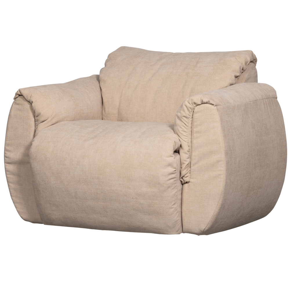 BAGGY DRAAIFAUTEUIL GEWEVEN CHENILLE ZAND