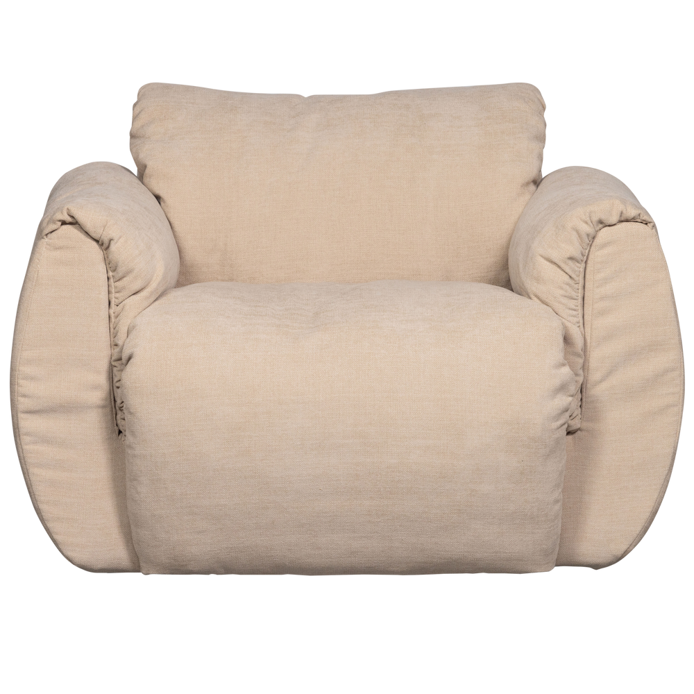 BAGGY DRAAIFAUTEUIL GEWEVEN CHENILLE ZAND