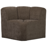 MOJO EETBANK HOEK MET RUGLEUNING RIBSTOF BRUIN