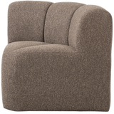 MOJO EETBANK HOEK MET RUGLEUNING BOUCLE BRUIN MELANGE