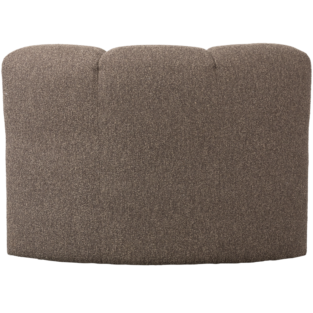 MOJO EETBANK HOEK MET RUGLEUNING BOUCLE BRUIN MELANGE