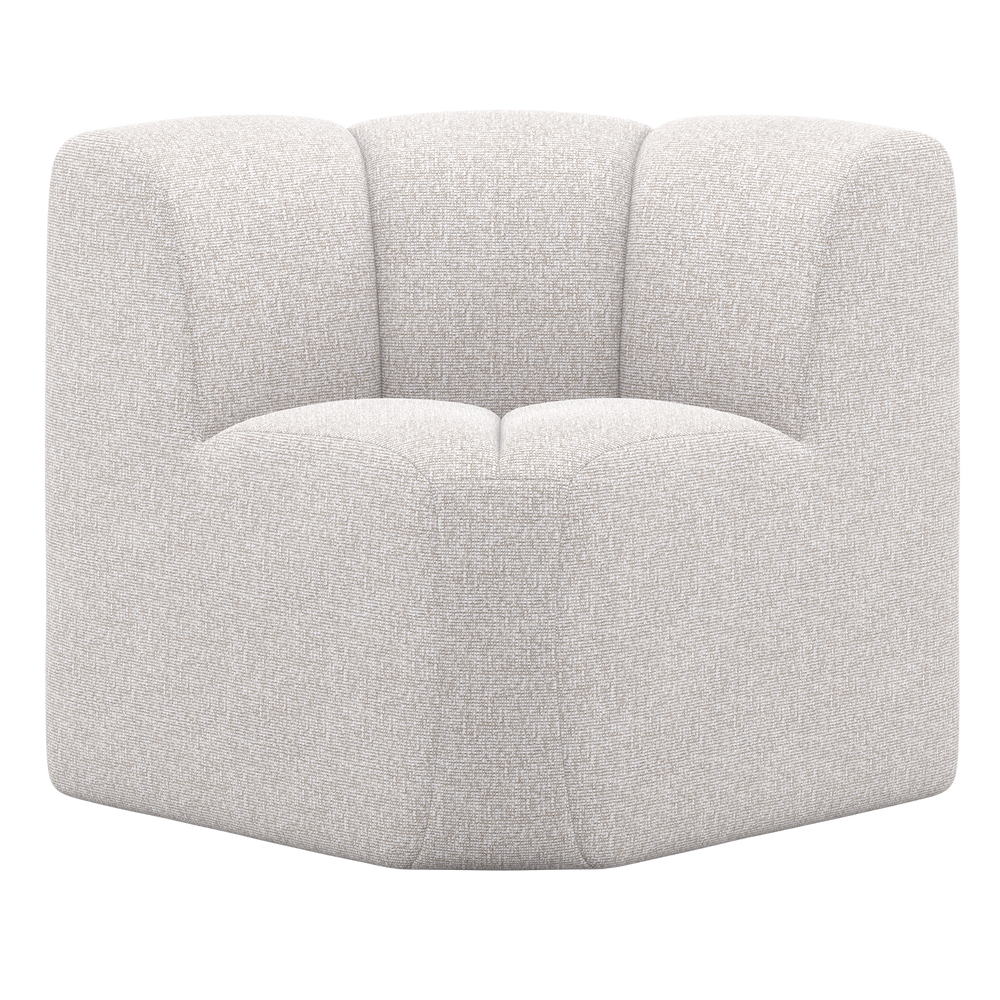 MOJO EETBANK HOEK MET RUGLEUNING BOUCLE ECRU MELANGE