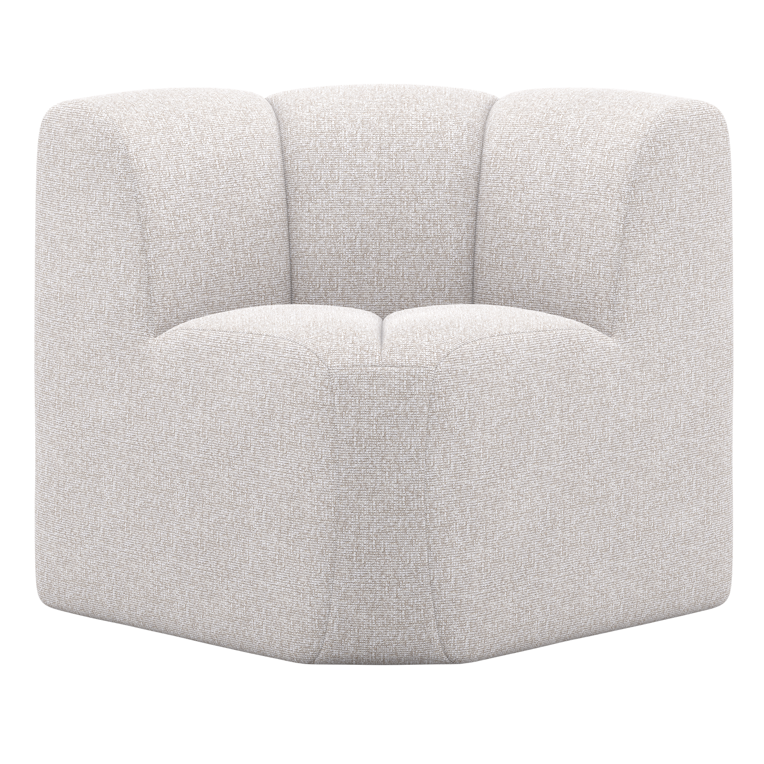 MOJO EETBANK HOEK MET RUGLEUNING BOUCLE ECRU MELANGE