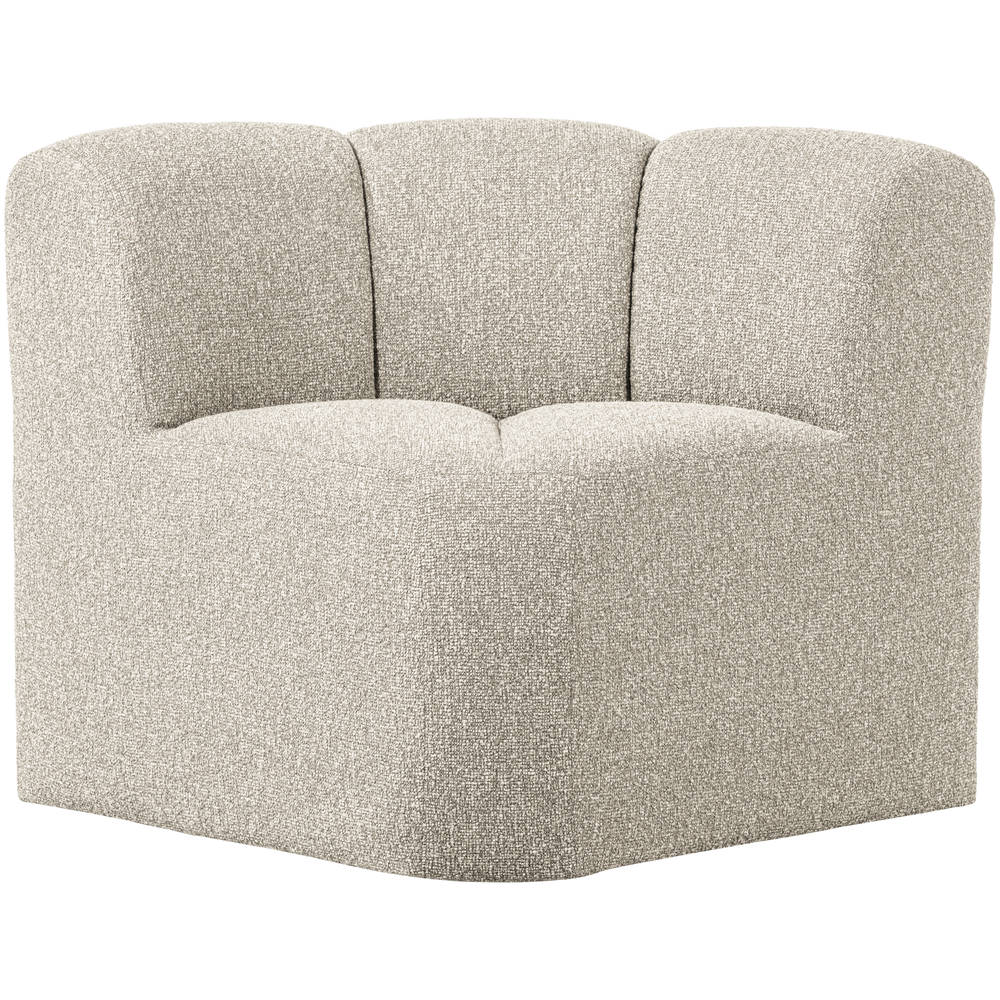 MOJO EETBANK HOEK MET RUGLEUNING BOUCLE BEIGE MELANGE