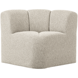 MOJO EETBANK HOEK MET RUGLEUNING BOUCLE BEIGE MELANGE