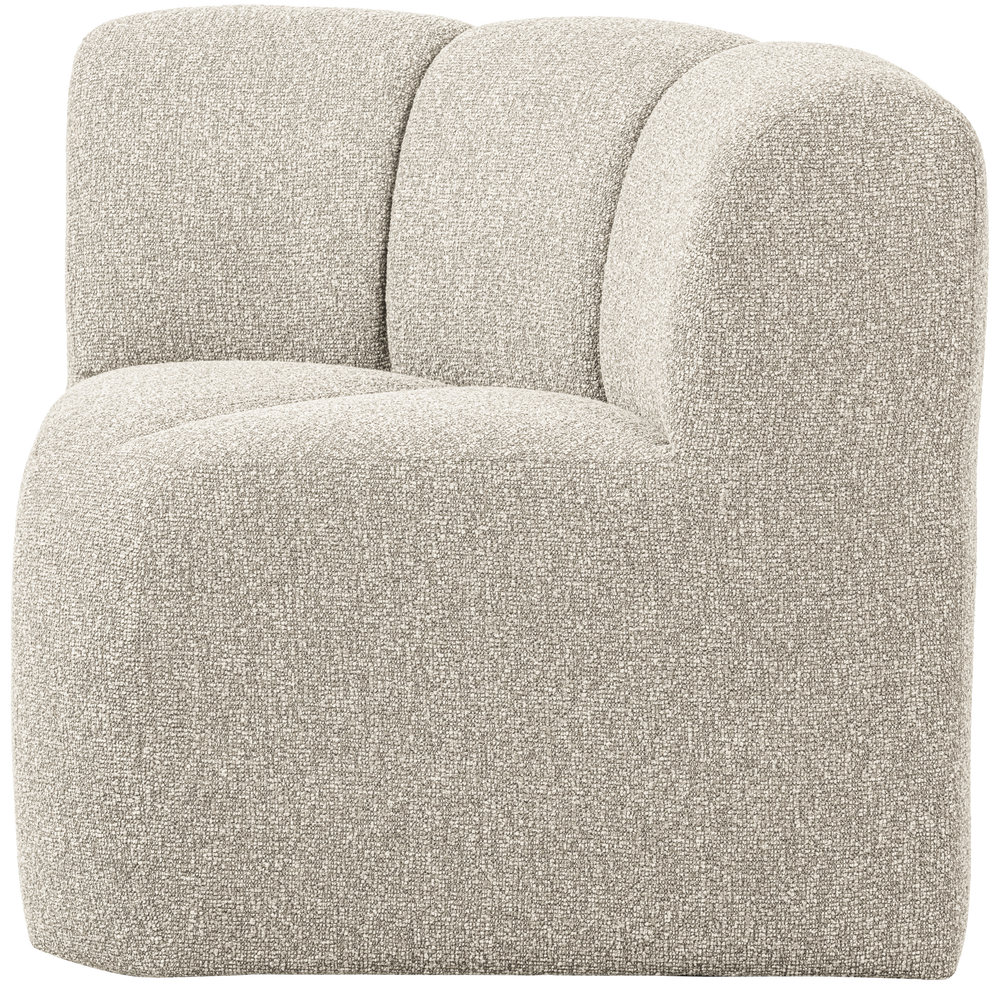 MOJO EETBANK HOEK MET RUGLEUNING BOUCLE BEIGE MELANGE