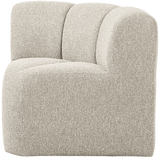 MOJO EETBANK HOEK MET RUGLEUNING BOUCLE BEIGE MELANGE