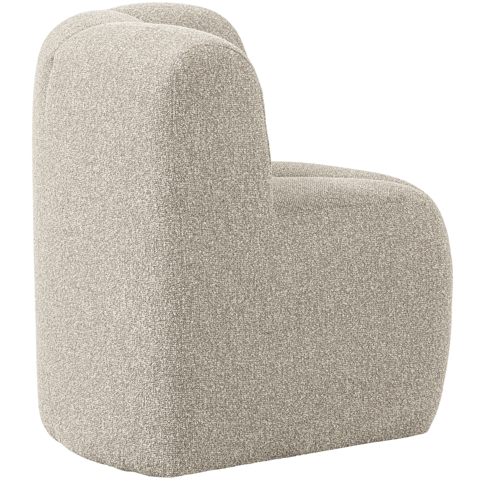 MOJO EETBANK HOEK MET RUGLEUNING BOUCLE BEIGE MELANGE