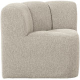 MOJO EETBANK HOEK MET RUGLEUNING BOUCLE BEIGE MELANGE