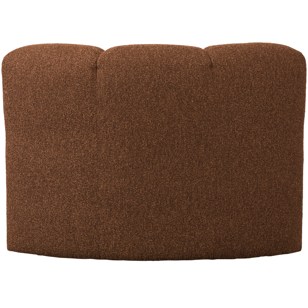 MOJO EETBANK HOEK MET RUGLEUNING BOUCLE ROESTBRUIN MELANGE