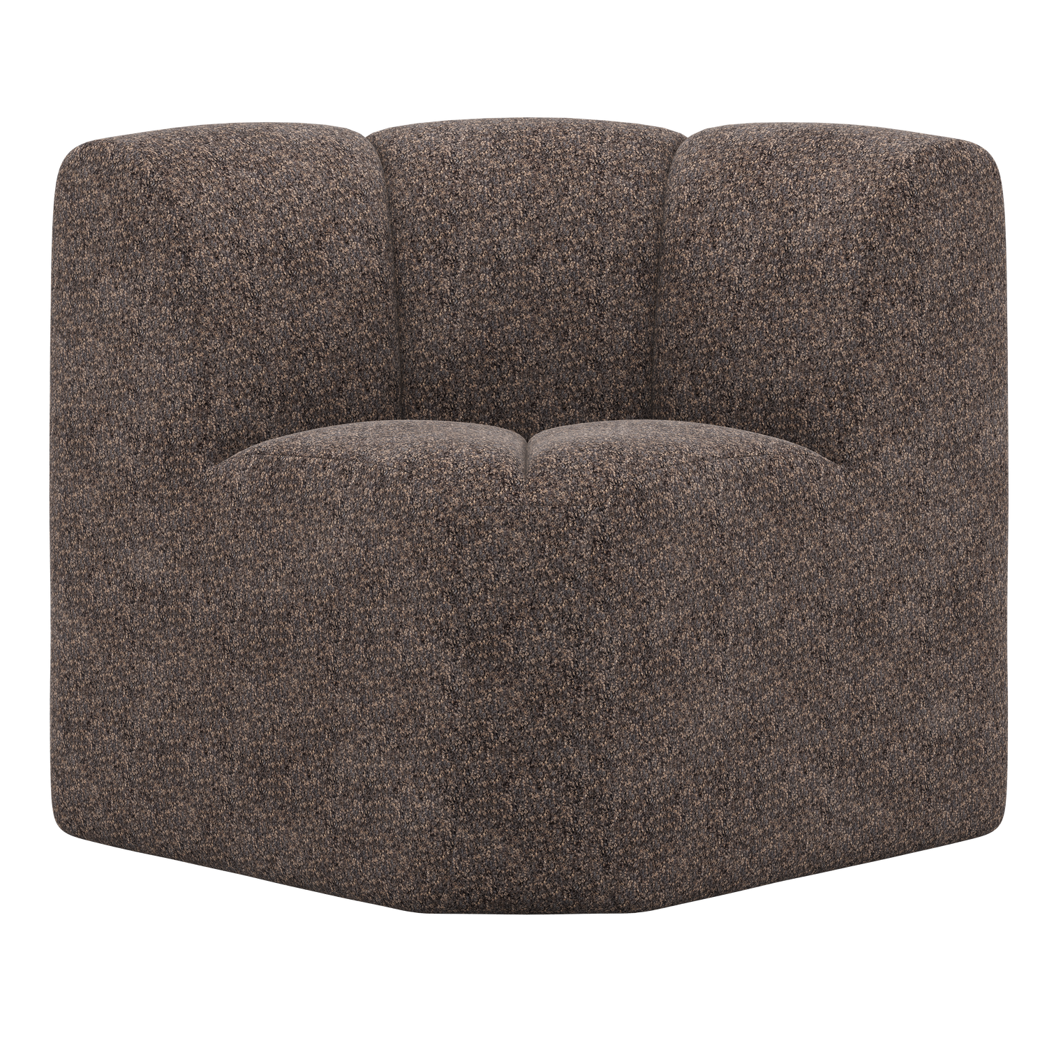 MOJO EETBANK HOEK MET RUGLEUNING WOLLIG BRUIN