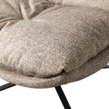 WOOOD - Arve draaifauteuil bedrukte stof naturel