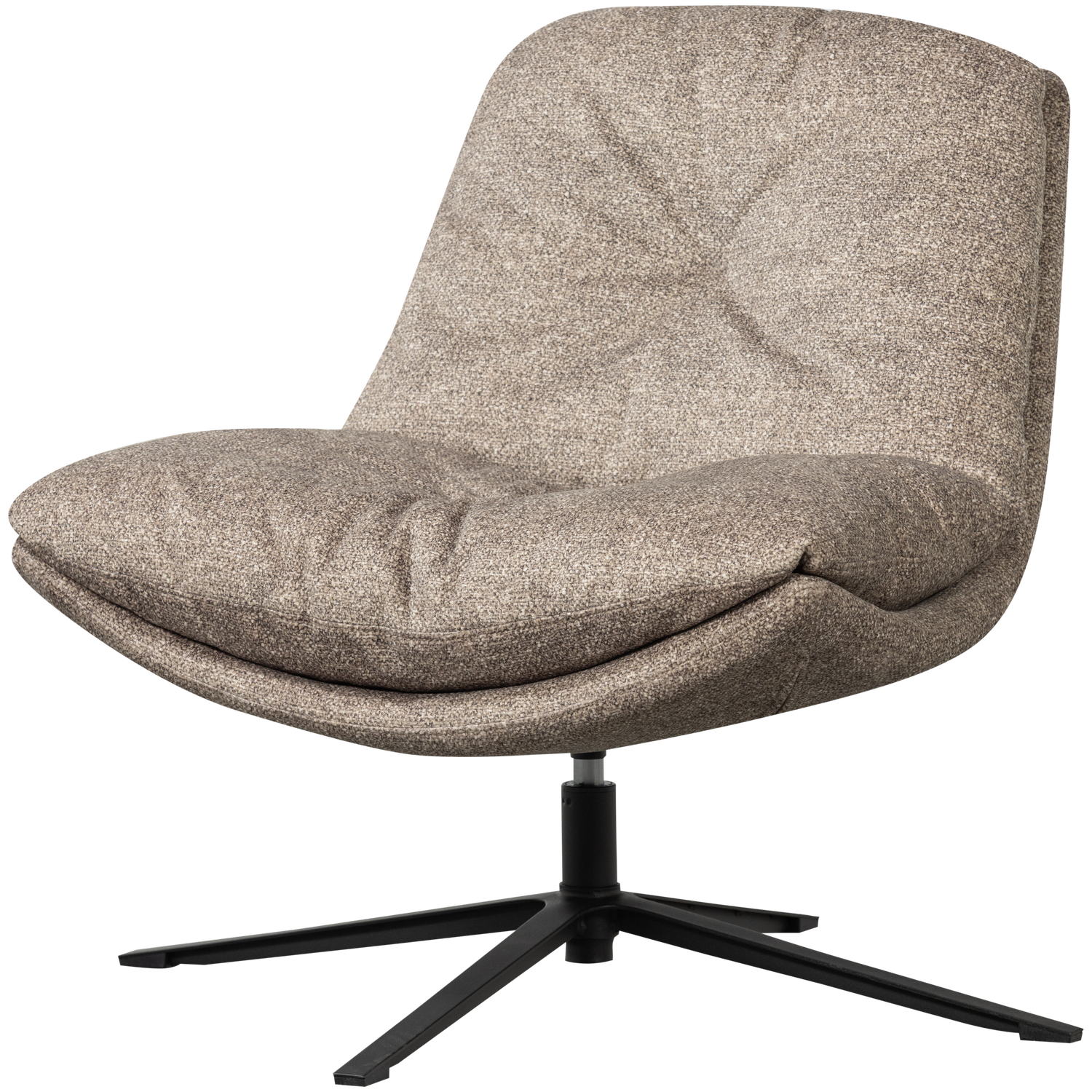 ARVE DRAAIFAUTEUIL BEDRUKTE STOF NATUREL MELANGE