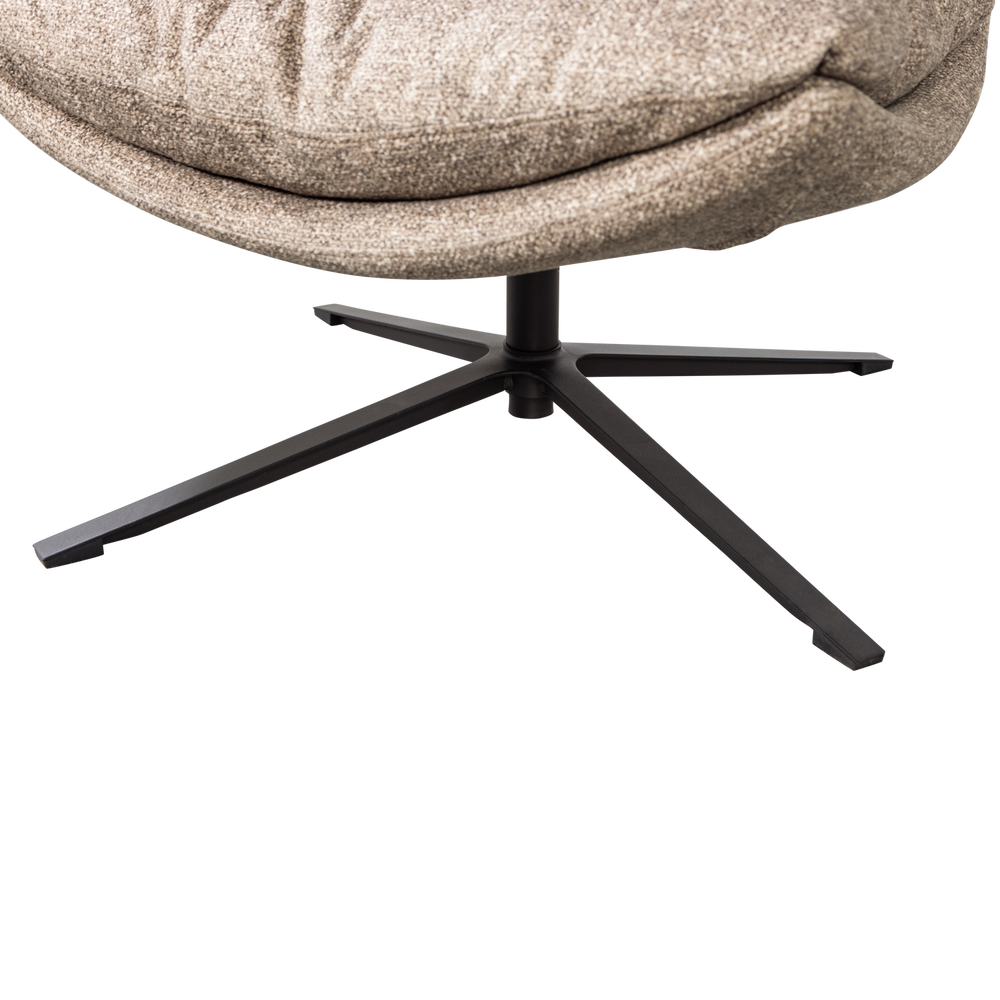 ARVE DRAAIFAUTEUIL BEDRUKTE STOF NATUREL MELANGE