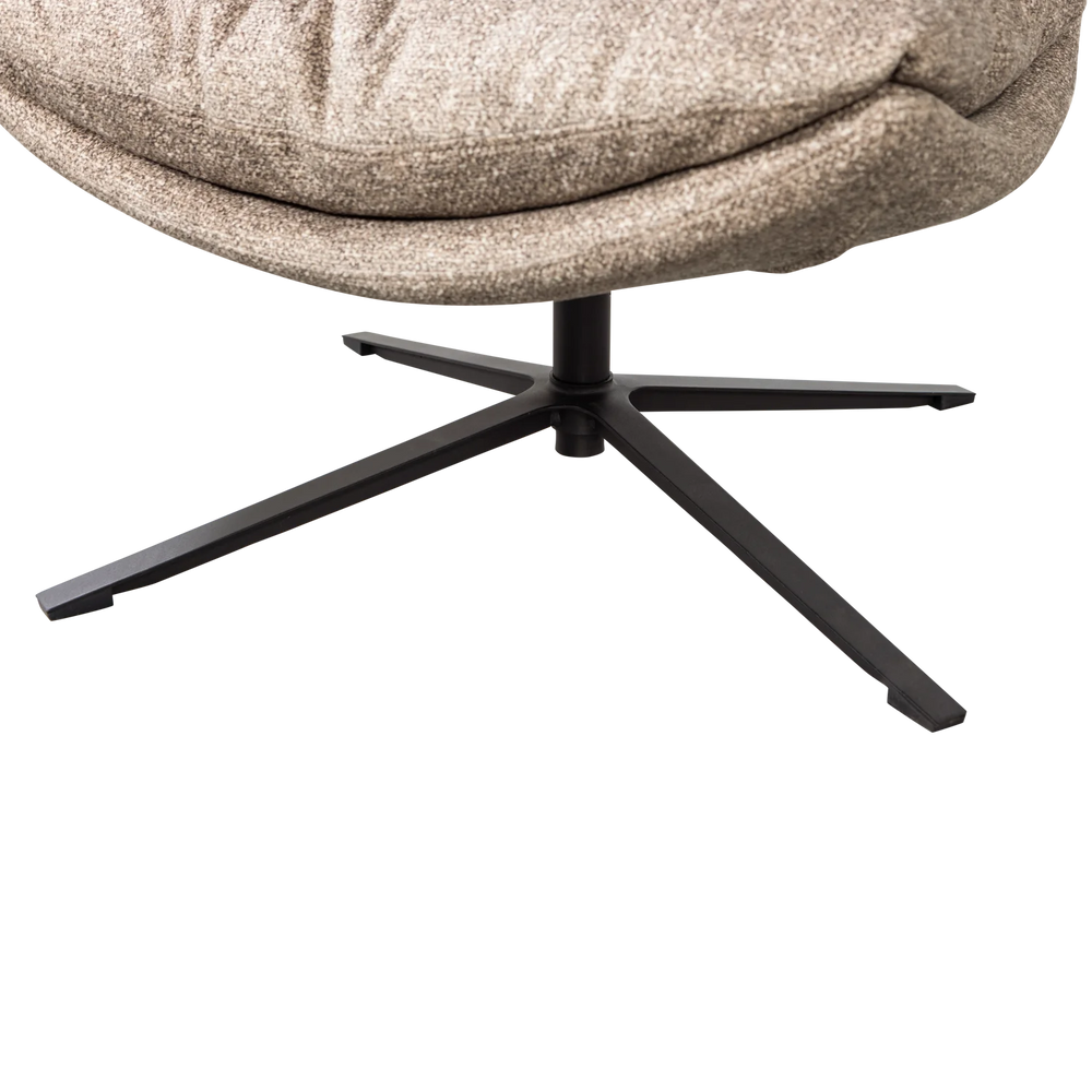 WOOOD - Arve draaifauteuil bedrukte stof naturel