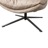 WOOOD - Arve draaifauteuil bedrukte stof naturel