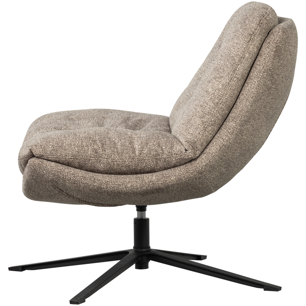 ARVE DRAAIFAUTEUIL BEDRUKTE STOF NATUREL MELANGE