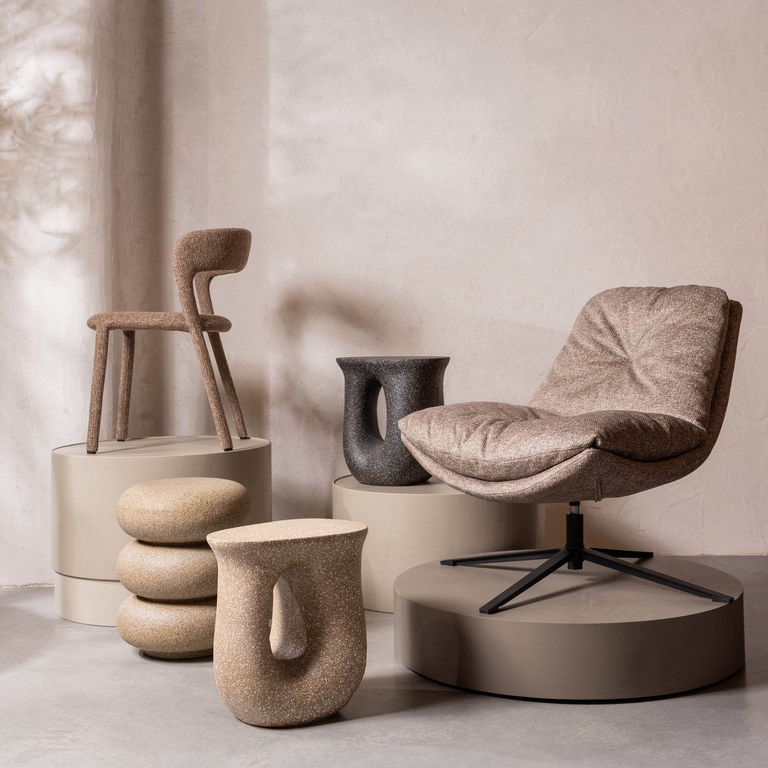 NOBLE EETKAMERSTOEL ZAND MELANGE