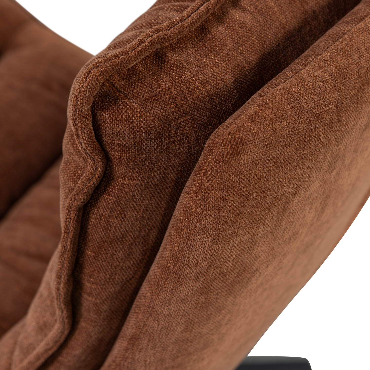 KUBE DRAAIFAUTEUIL MET HOCKER BRUIN