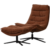 KUBE DRAAIFAUTEUIL MET HOCKER BRUIN