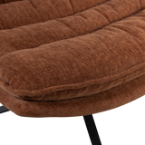 KUBE DRAAIFAUTEUIL MET HOCKER BRUIN