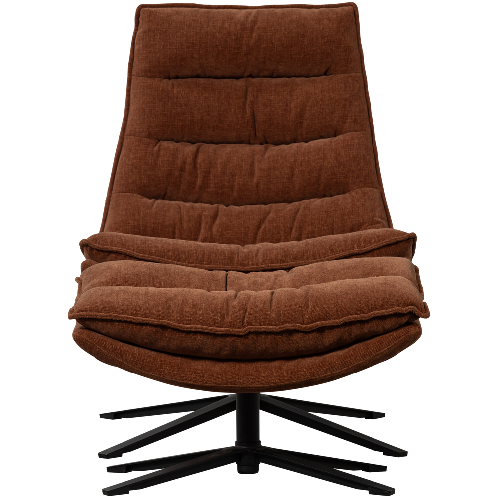 KUBE DRAAIFAUTEUIL MET HOCKER BRUIN