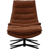 KUBE DRAAIFAUTEUIL MET HOCKER BRUIN