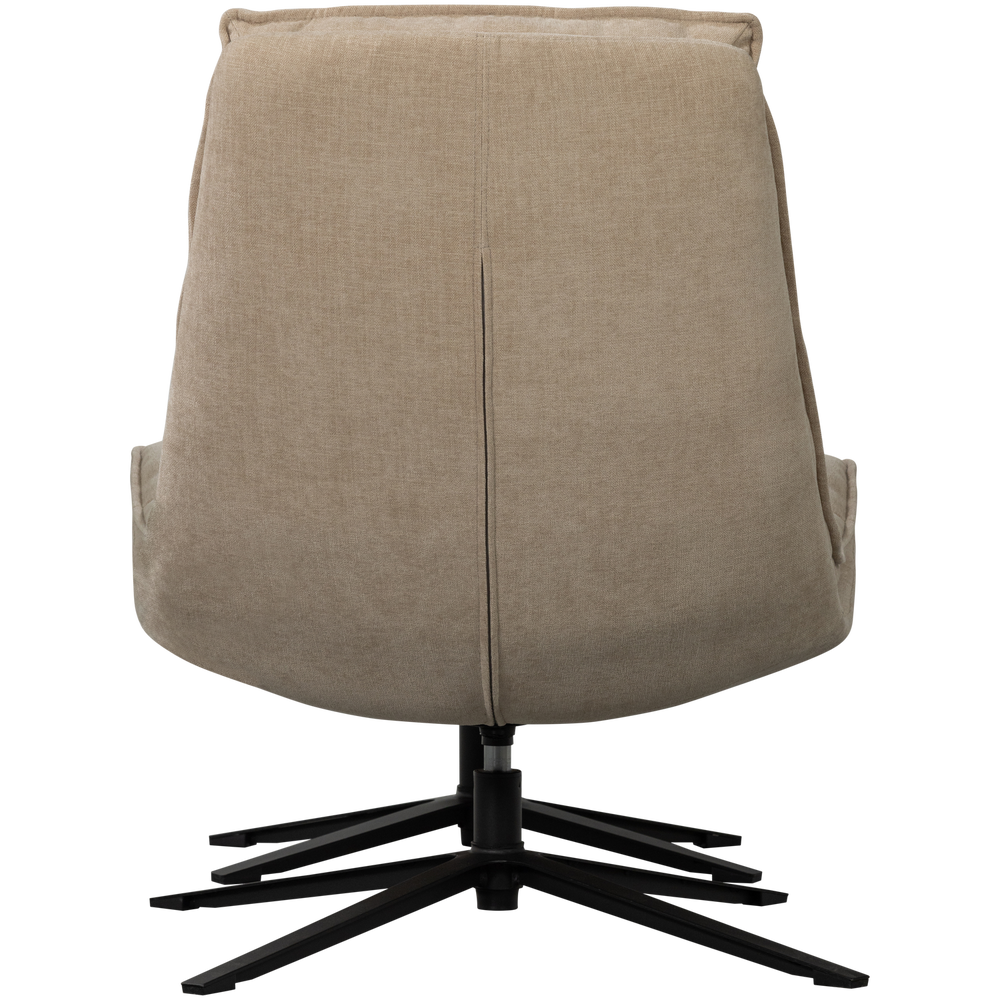 KUBE DRAAIFAUTEUIL MET HOCKER NATUREL