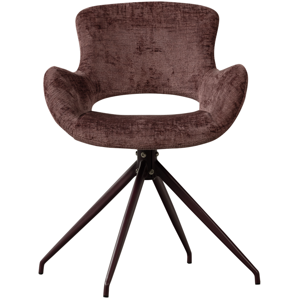 ELIVA EETKAMERSTOEL STRUCTURE VELVET PAARS - SET VAN 2