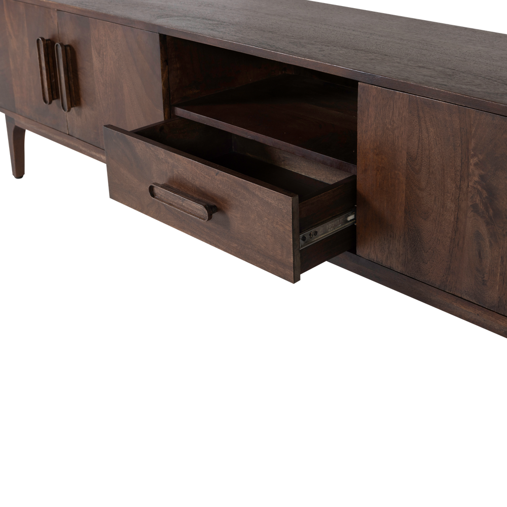 LIYA TV MEUBEL 200 CM MANGOHOUT DONKERBRUIN