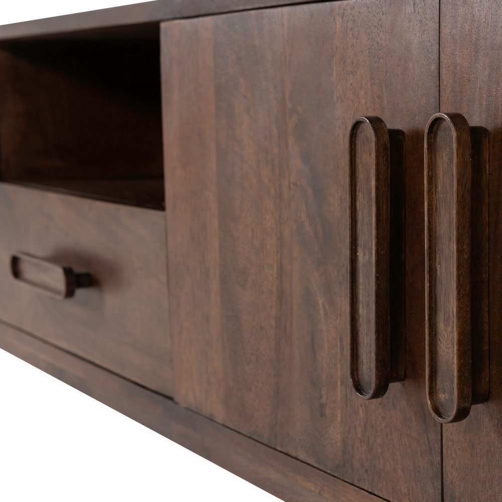 LIYA TV MEUBEL 200 CM MANGOHOUT DONKERBRUIN