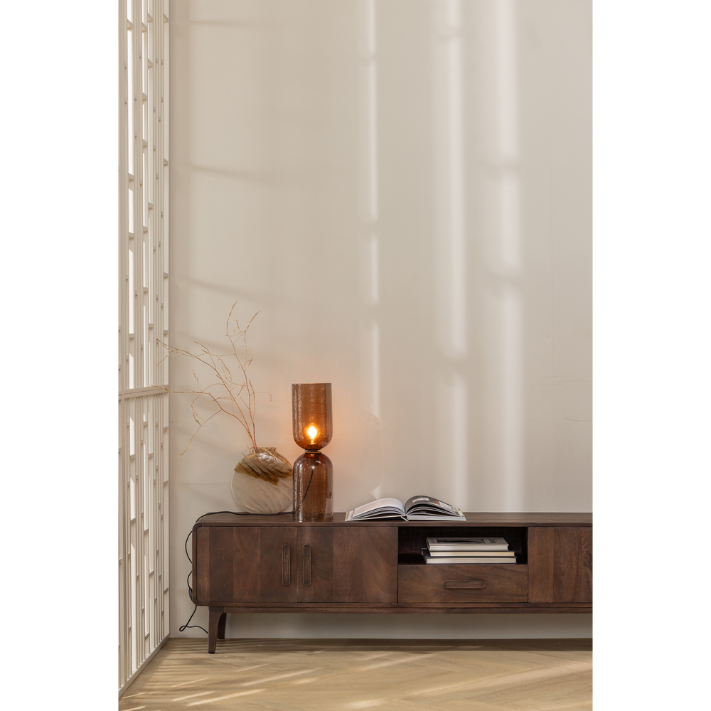 LIYA TV MEUBEL 200 CM MANGOHOUT DONKERBRUIN