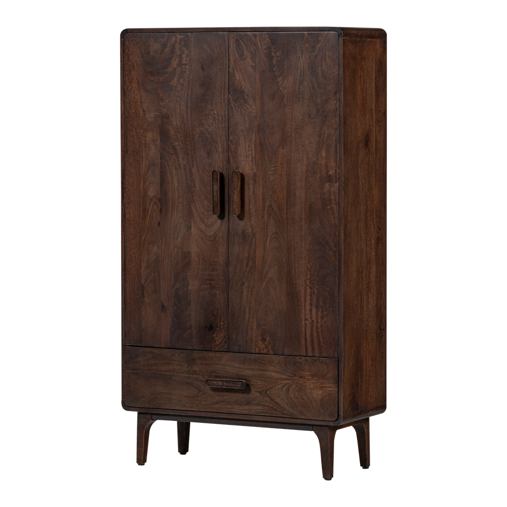 LIYA 2-DEURS KAST MANGOHOUT DONKERBRUIN