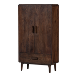 LIYA 2-DEURS KAST MANGOHOUT DONKERBRUIN