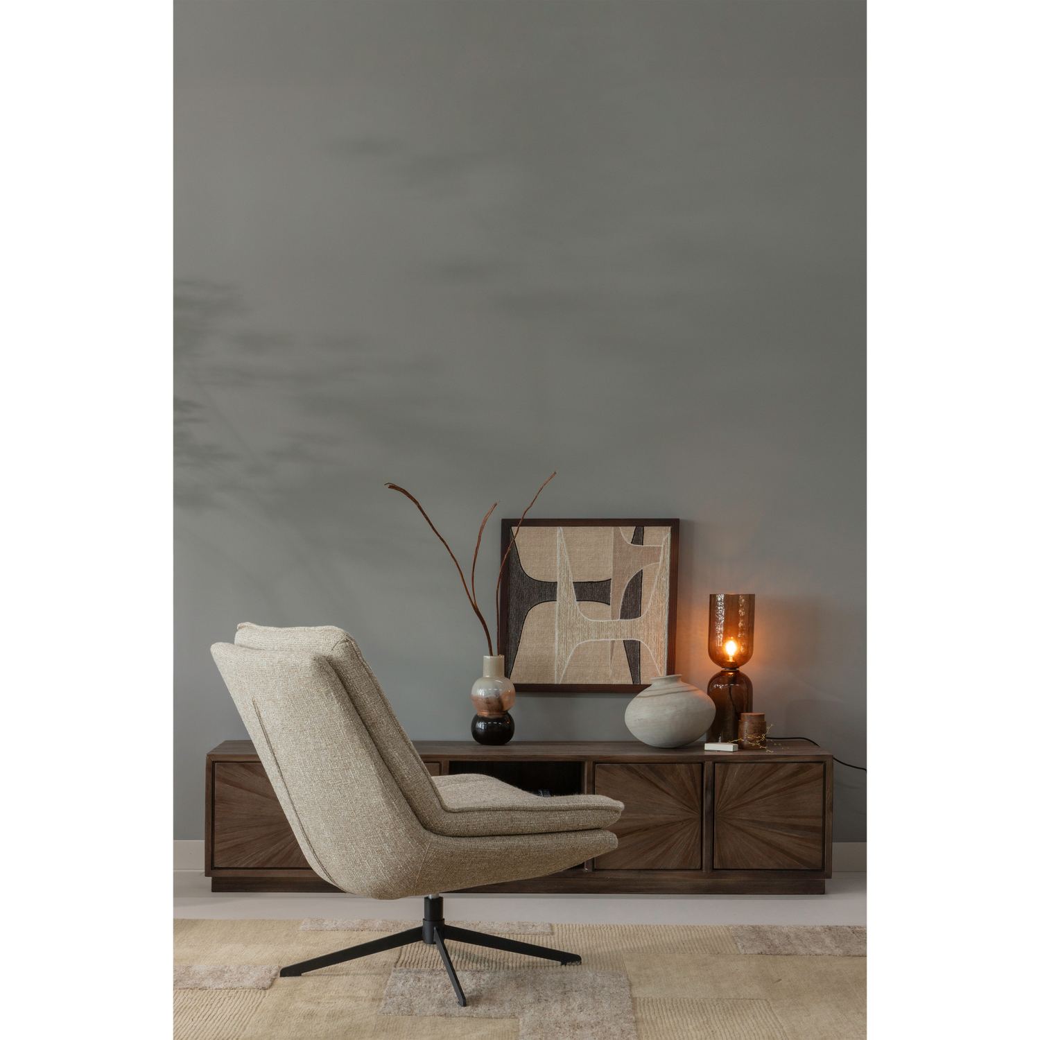 MILARO DRAAIFAUTEUIL NATUREL MELANGE