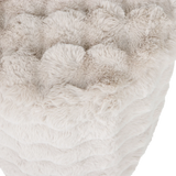 WOOOD - Olven poef hoog fluffy stof naturel