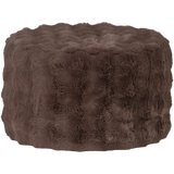 WOOOD - Olven poef laag fluffy stof bruin