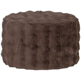 WOOOD - Olven poef laag fluffy stof bruin