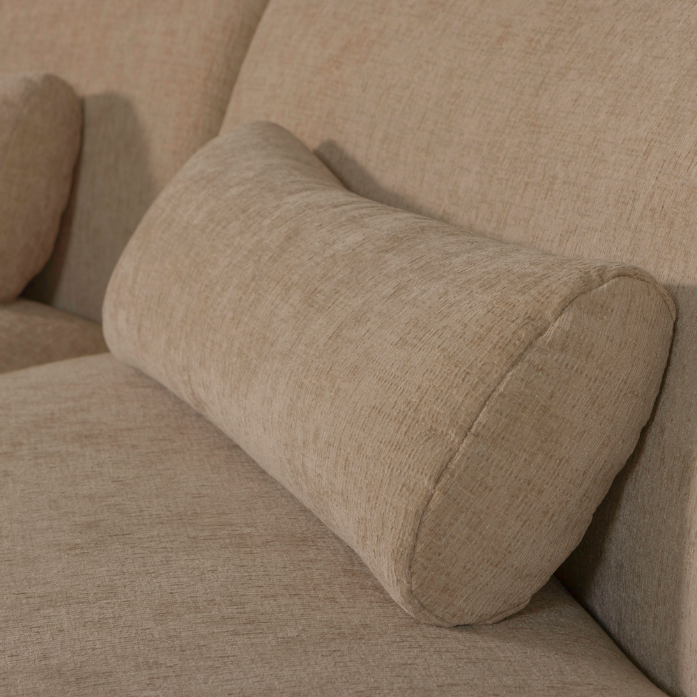 BATAVIER HALF RONDE BANK 4-ZITS VELVET LICHTBRUIN MELANGE