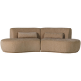 BATAVIER HALF RONDE BANK 4-ZITS VELVET LICHTBRUIN MELANGE