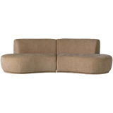 BATAVIER HALF RONDE BANK 4-ZITS VELVET LICHTBRUIN MELANGE