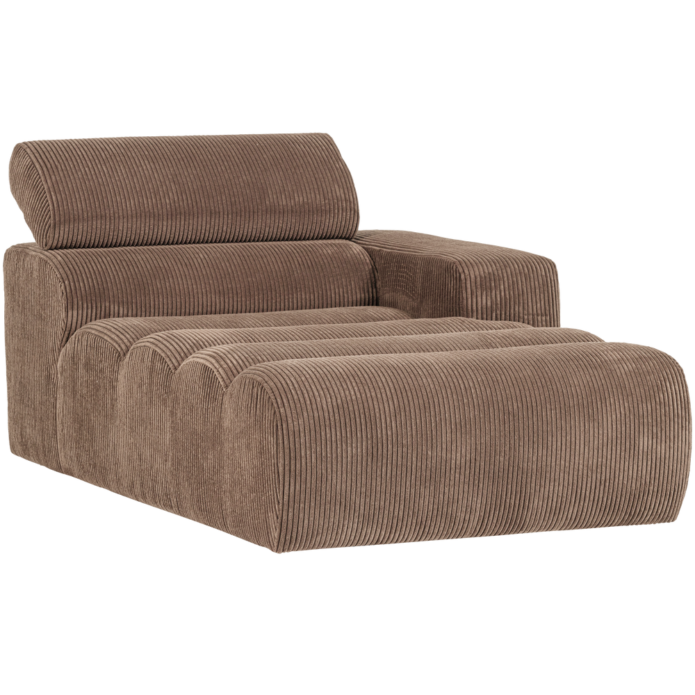 NOVI CHAISE LONGUE ELEMENT ARM RECHTS RIBSTOF TAUPE