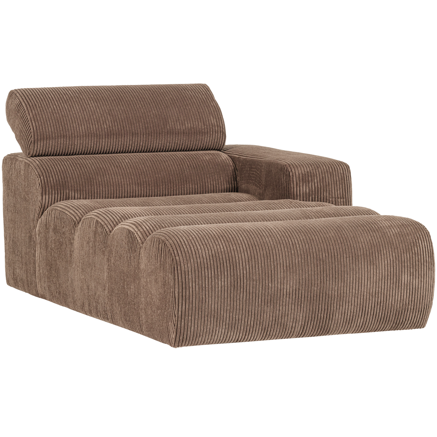NOVI CHAISE LONGUE ELEMENT ARM RECHTS RIBSTOF TAUPE