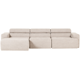 NOVI CHAISE LONGUE BANK LINKS BOUCLE NATUREL