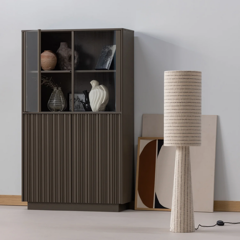 WOOOD - Loft vloerlamp metaal/boucle naturel met strepen 130x30cm (kopie)