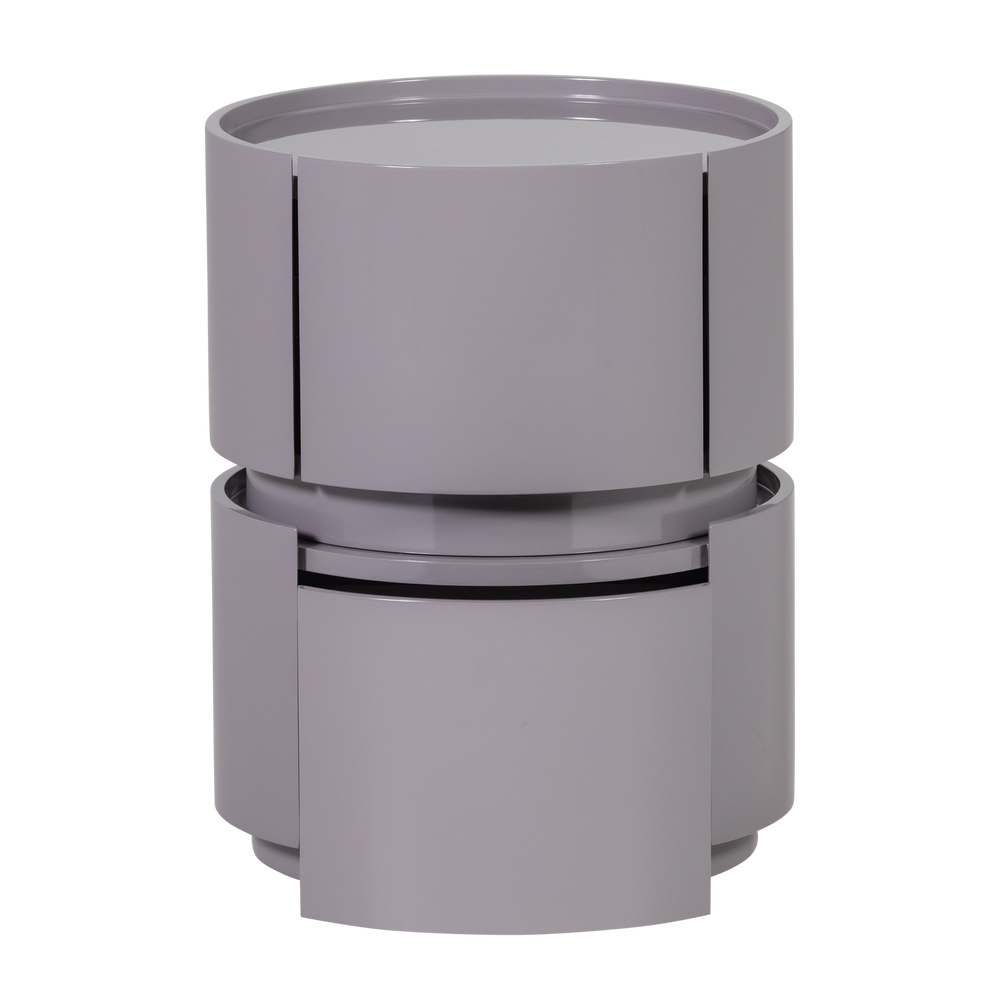 LUNEX LADEKAST/NACHTKASTJE HOUT HOOGGLANS LICHTGRIJS [fsc]