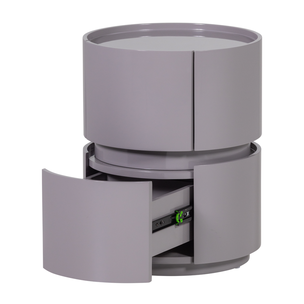 LUNEX LADEKAST/NACHTKASTJE HOUT HOOGGLANS LICHTGRIJS [fsc]