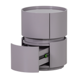 LUNEX LADEKAST/NACHTKASTJE HOUT HOOGGLANS LICHTGRIJS [fsc]