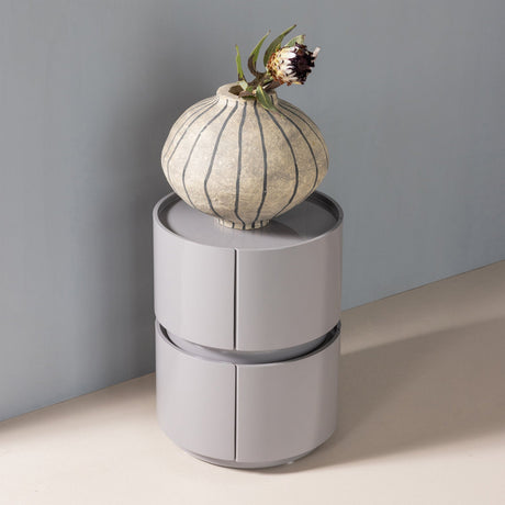 LUNEX LADEKAST/NACHTKASTJE HOUT HOOGGLANS LICHTGRIJS [fsc]